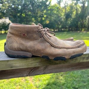 Mens Twisted X Chukka Brown Leather Lace Up Shoes Size 11 M (MDM0003)